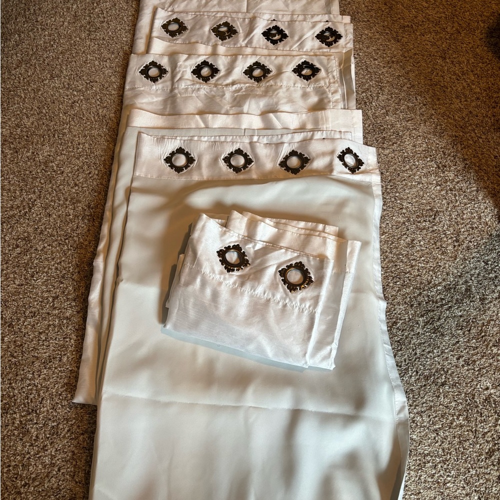 White Curtain Set-4 panels